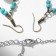 Set 2 objects: earrings, necklace "India", blue color in black silver, 32 cm