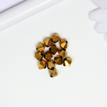 Busy glass, 8 mm, 13 pcs. gold