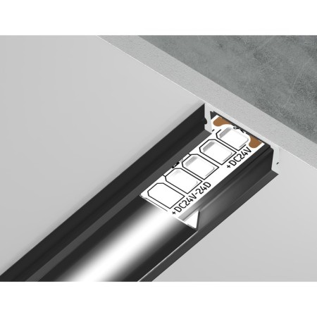 Profile aluminum invoice Ambrella Illumination Alum Profile, GP1700BK/BK, 2000x6x15.5 mm, black color, black disper-1