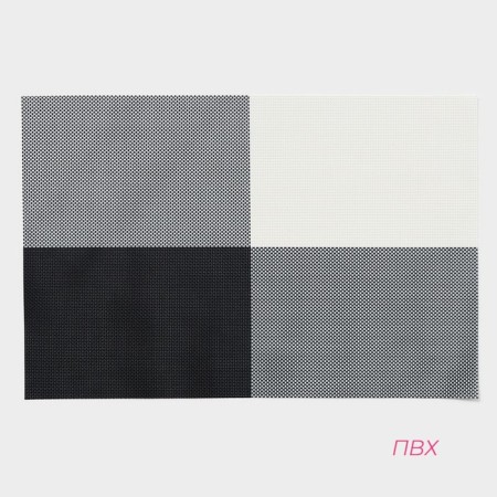 Set of serving napkins on the table “mood”, 4 pcs, 45 × 30 cm, white-black color-2