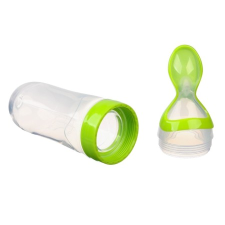 A bottle for feeding with a spoon, silicone, from 5 months, 90 ml., Mix color-7