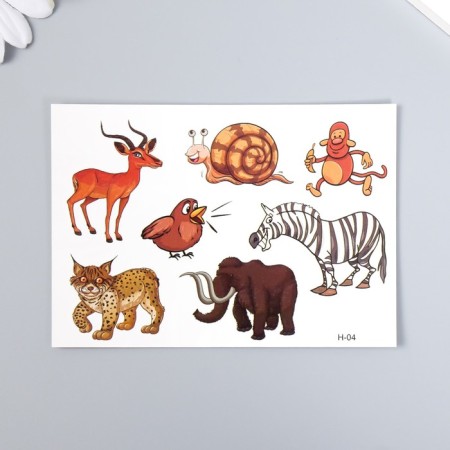Tattoo on the body color "Funny animals" 11.5x8 cm mix-3