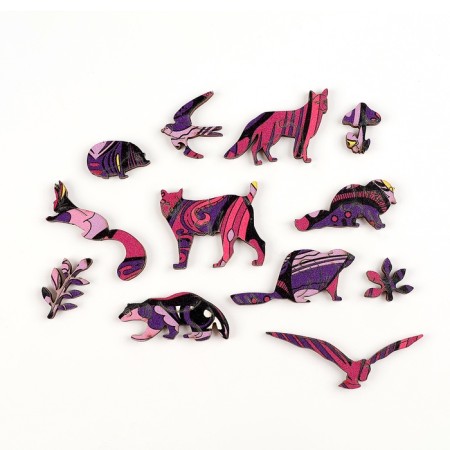Puzzle wooden figured "lynx" in the frame-7