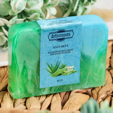 SPA soap - care for the bathhouse and sauna "Aloe - Vera" Dobroparov Handmade 80 grams