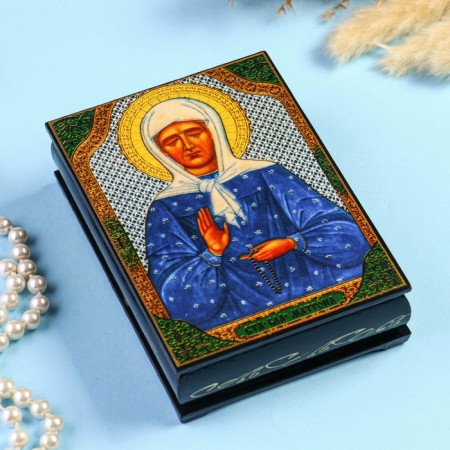 Casket "Matrona Moscow" 10 × 14 cm, lacquer miniature
