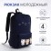 Youth backpack from textiles with a zipper, waterproof, 4 pockets, blue color