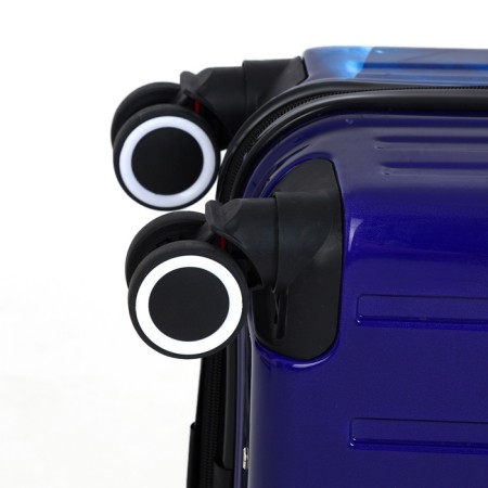 Small suitcase 20 "On a zipper, code lock, 4 wheels, blue color-6