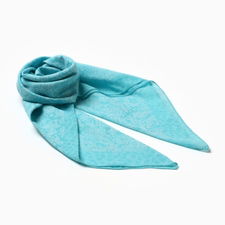 Women's scarf, turquoise color, size 70x70