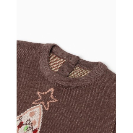 Новый год. Джемпер вязаный Крошка Я "Новогодние игрушки" рост 86-92 см-1