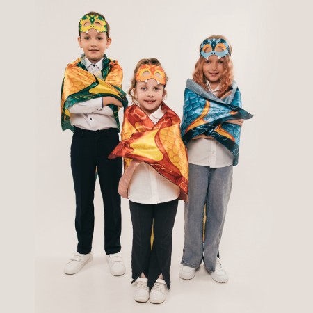 New Year! Carnival set "Cool snake", cape, mask, red color-6