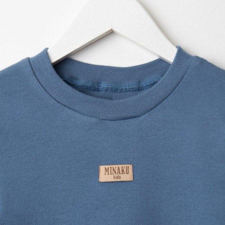 Kidsa (sweatshirt, shorts) minku, blue color, height 110 cm-7