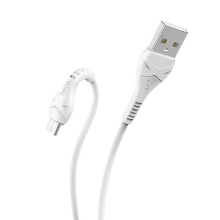 Hoco X37, microUSB - USB, 2.4 A, 1 m, PVC braid, white-4