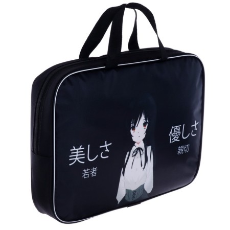 Folder with handles Textile A4, 350 x 270 x 70 mm, calligrata "girl anime"-1