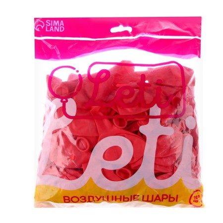 Latex ball 12 "Makarun", set of 100 pcs., Red color-3