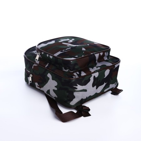 Baby backpack on lightning, external pocket, camouflage color/green-4