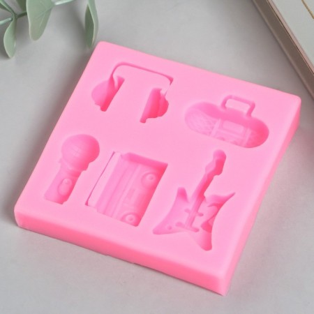 Mold Silicon "Music" 5 items 1.5x7.7x7.7 cm-1