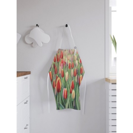 Apron kitchen with a photo print "Tulip paradise", adjustable, size OS-1