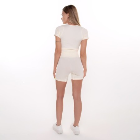 Female set (top, shorts), beige color, One size (42-46)-5