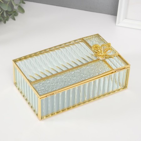 Casket glass with a metal frame "Butterfly" rectangle transparent 12.3x20x8.3 cm 1052434-4