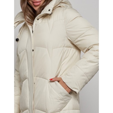Coat insulated winter female, size 42, beige color-10