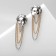 Earrings Metal "Faces" chains, color silver with gold