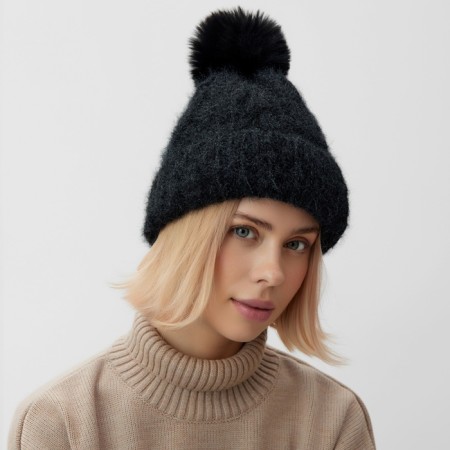 Women's hat minku, black color, rr 56-58