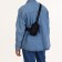 Slong bag from textiles, black color