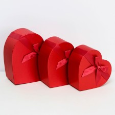Set of boxes 3 in 1 heart l: 24x23x10 M: 21x20x9 s: 18.5x18x8 cm