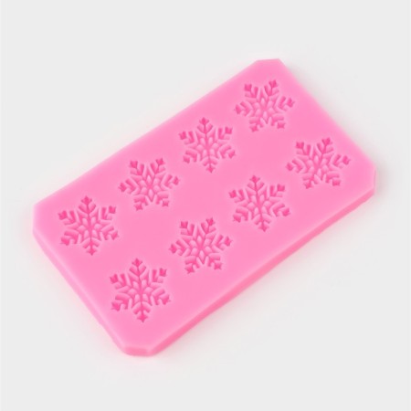 Mold "Snowfall", silicone, 11 × 6.8 × 0.6 cm, pink color-1