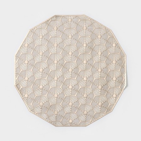 A set of serving napkins on the table "Hypnosis", 4 pcs, d = 38 cm, gold color-3