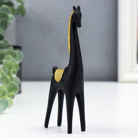 Polystone souvenir "Black horse with a golden mane" 15x2.5x5 cm-1