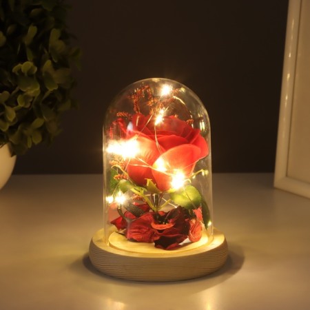 Nightlight “Rose” LED 3HAAA Red 9.5x9.5x14cm-2