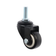 Wheel furniture tundra, d = 40 mm, rotary, with a footer 10x25 mm, without a brake, black