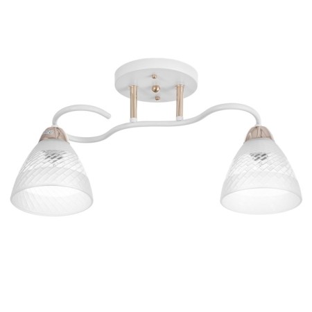 Linda chandelier 2x60W E27 white, gold 47x16x23cm