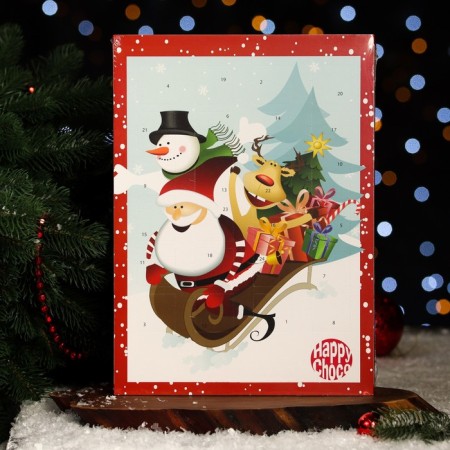 Advent calendar with mini tiles made of milk chocolate "Happy Santa", 50 g-3