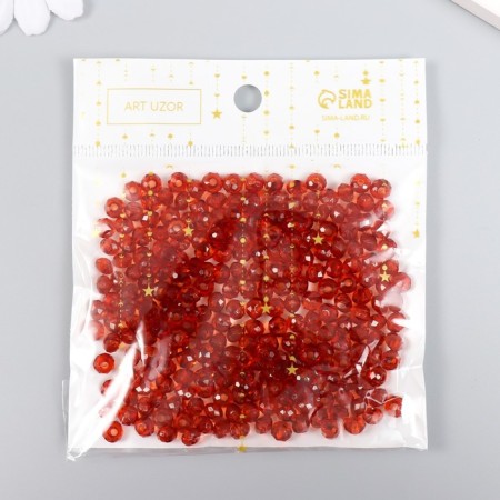 Beads for creativity plastic "Crystal with wine faces" set of 20 grams 0.4x0.6x0.6 cm-2