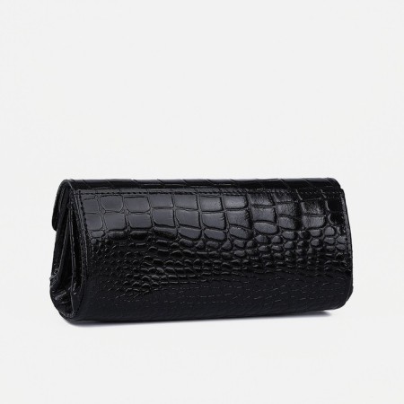 Women's wallet on the button, black color-1