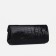 Women's wallet on the button, black color