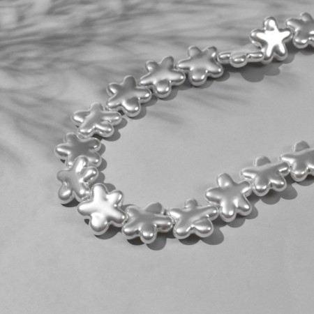 Plastic beads on the threads "pearl" flower 1.8 × 1.8 × 1 cm, (set 40 beads), white color-2