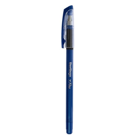 Ballpoint pen Berlingo Xfine 0.3, blue, blue case, rubber emphasis, price for 1 pie.-1