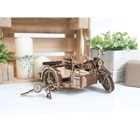 Wooden designer "Motorcycle with stroller" Uranus "