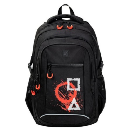 Brauberg Content's backpack universal, 3 departments, a reflective print, "Figures", 47x33x18 cm, 270765-2