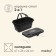 Folding basket for picnic, 47x26x24 cm, table 45x29x17 cm, black color