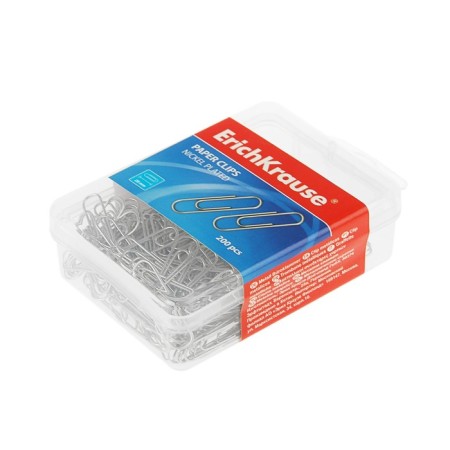 Office paper clips 28 mm, nickel, 200 pcs., Erich Krause, plastic boxing-3