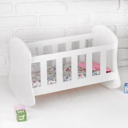 Coting - cradle "Lulia" white, with bedding, mix