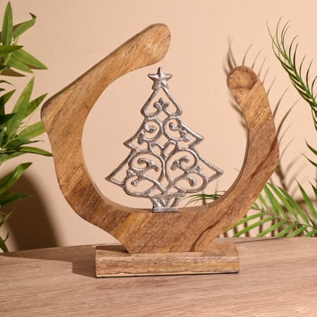 Interior souvenir in the wooden ring "Christmas tree" 33x8x34 cm-1