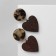 Earrings "Vakanda" style, heart, brown color