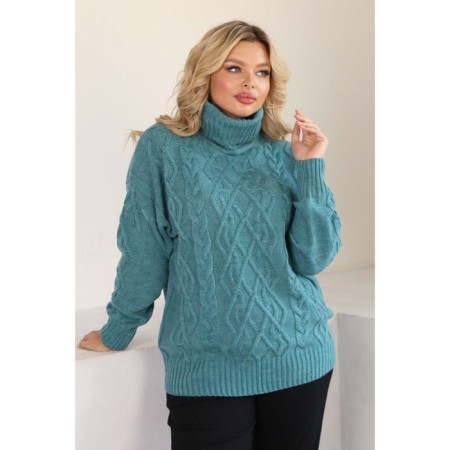 Female jumper, size 52, turquoise color-8