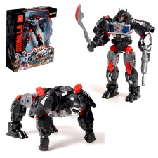 Gorilla robot, with metal elements, is transformed