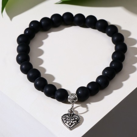 Bracelet with a suspension mix ball No. 8 "Shungit", 5.5cm-2